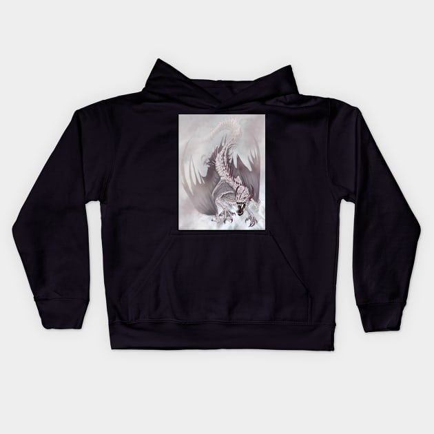 White Dragon: Frostbite Kids Hoodie by drakhenliche